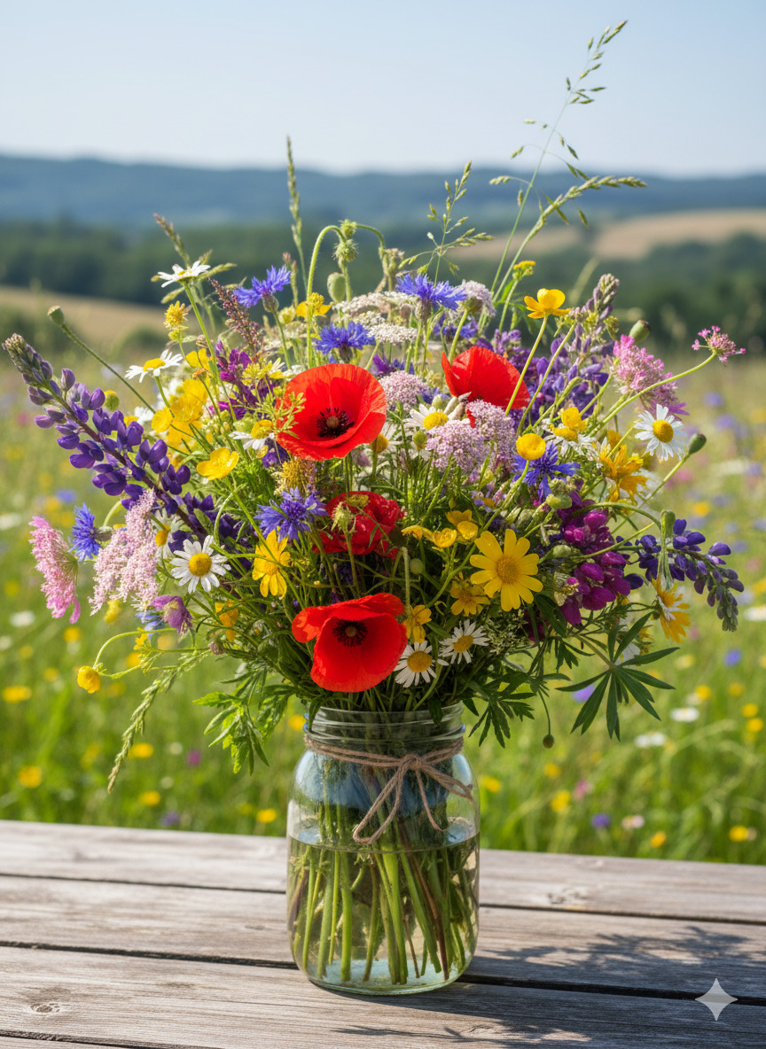 Vilde blomster blandede buketter